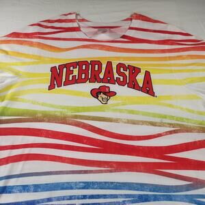 Nebraska Cornhuskers Short Sleeve College Football T Shirt Womens Size XL Multi